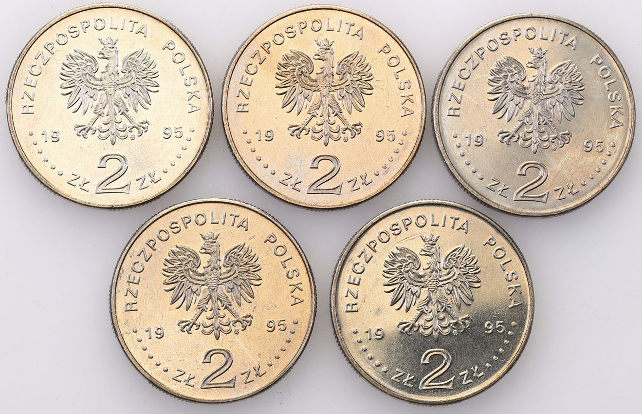 III RP 2 złote 1995 Olimpiada Ateny - Atlanta, zestaw 5 sztuk